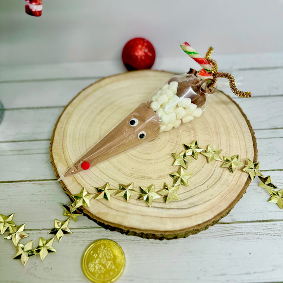 Christmas Reindeer Hot Chocolate Cone