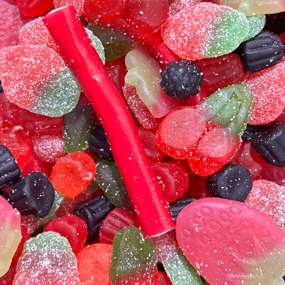 fizzy and chewy berry flavour pick and mix
