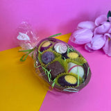Luxury easter egg filled with easter chocolates