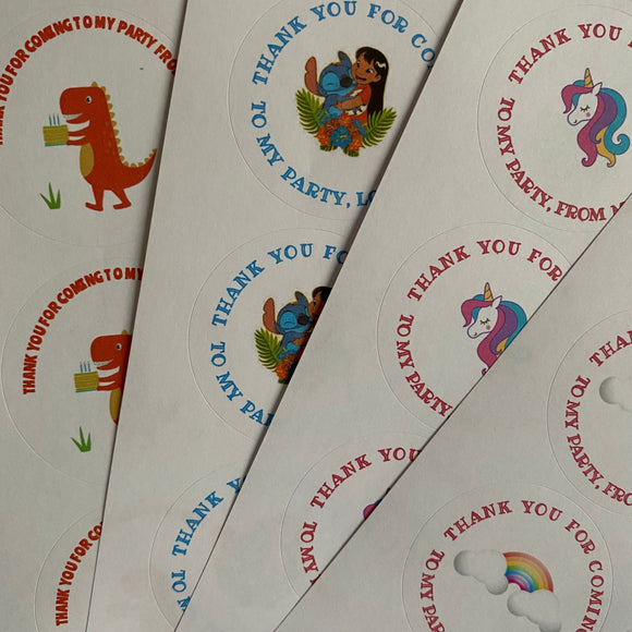 Personalised Party Stickers