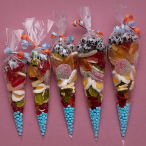 Football themed sweet cones ranging from £1.50 to £3.50 each